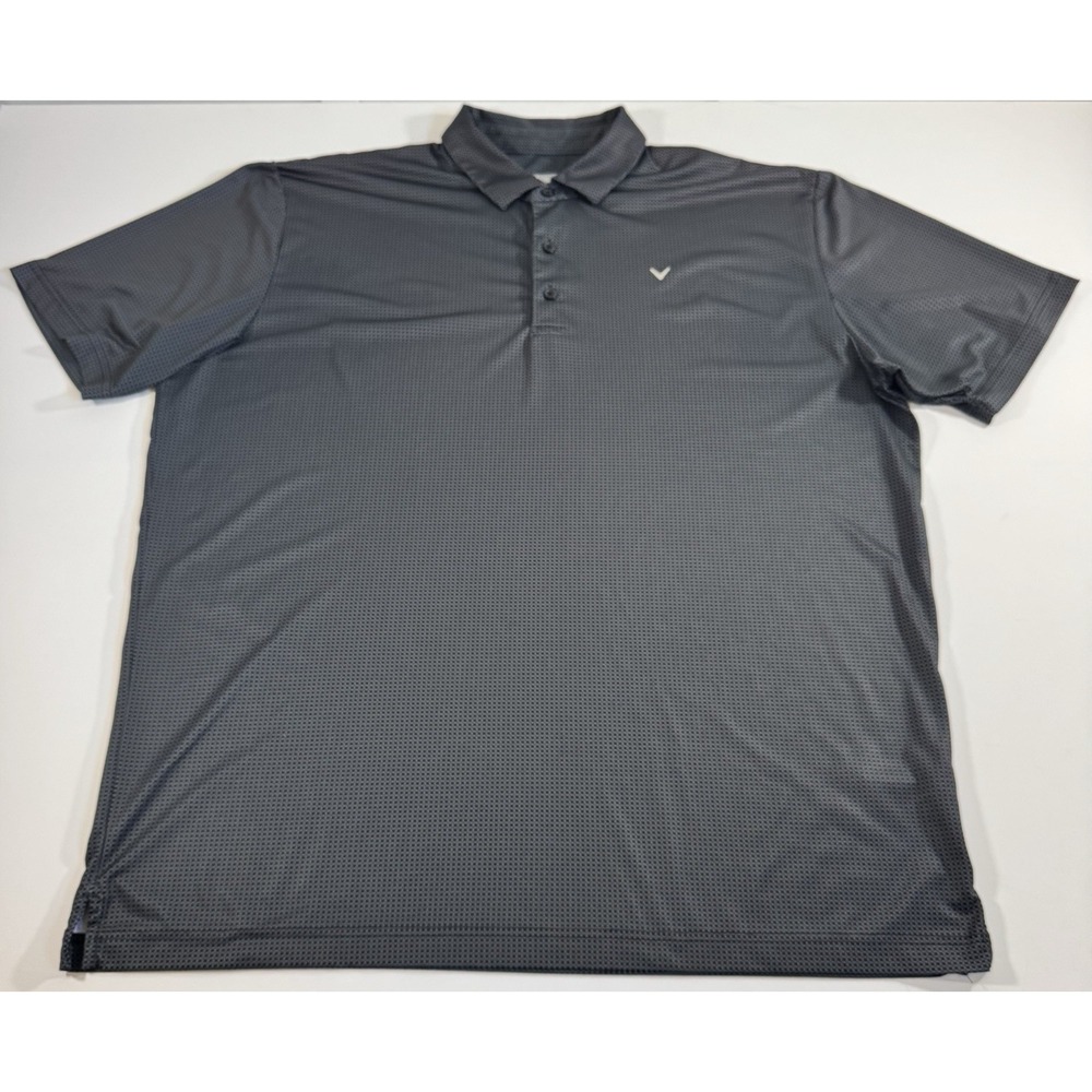 Callaway Mens Opti‎ Dri Golf Polo Extra Large Gray/black stretch